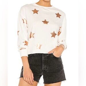 Spiritual Gangster Starry Mazzy Pullover Sweatshirt, Cropped, RoseGold Small